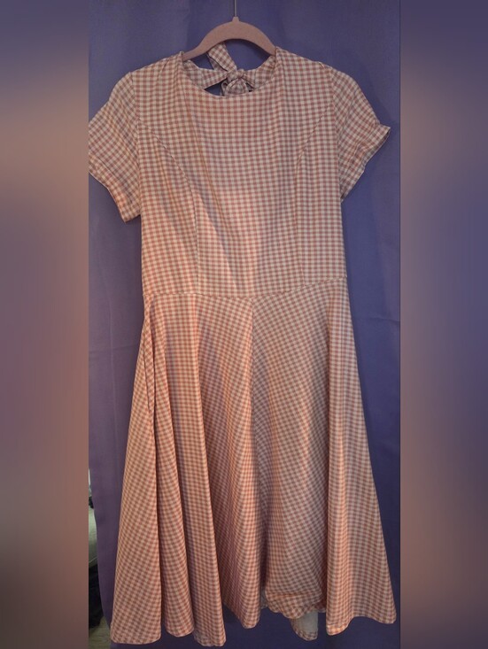 Gown Town Dresses & Skirts - Gingham Pink&White 50s Vintage-style Flared Dress